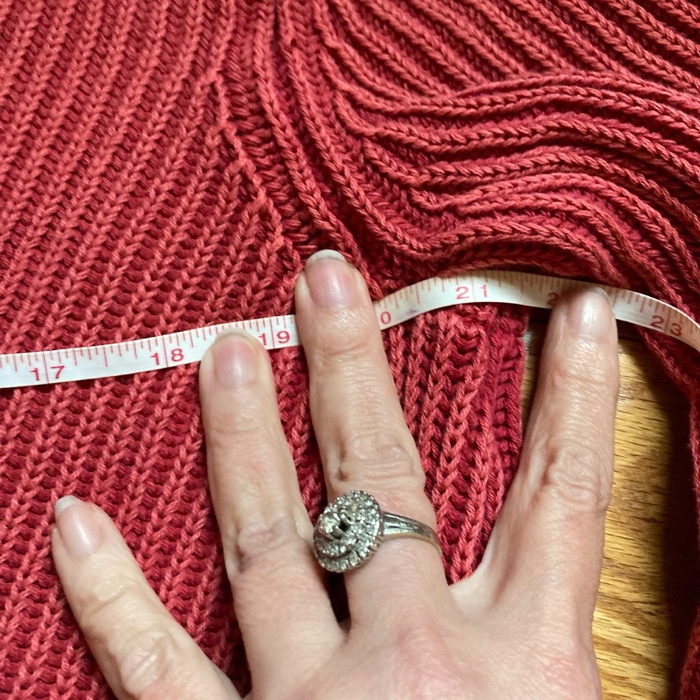 Tyler Boe Washed Rust Cotton Crew Neck Sweater with Ribbed Texture - Picture 5 of 8